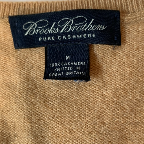 Brooks Brothers English camel cashmere roomy V neck sweater EUC - Picture 2 of 5